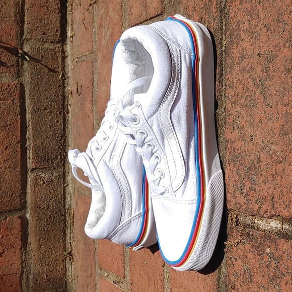 Vans Unisex Old School Rainbow Foxing True White Sneaker Size 7 - Picture 5 of 9